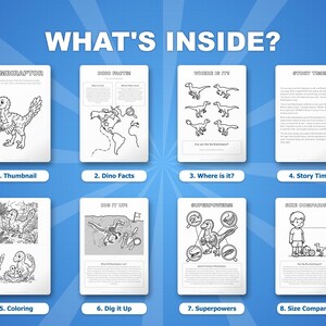 Paquete de actividades sobre el dinosaurio Bambiraptor / Páginas para colorear, hojas de trabajo, datos interesantes (descarga en PDF) imagen 2