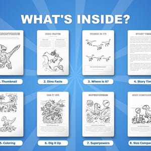 Deinonychus Dinosaur Activity Bundle | Coloring Pages, Worksheets, Facts (PDF Download) image 2