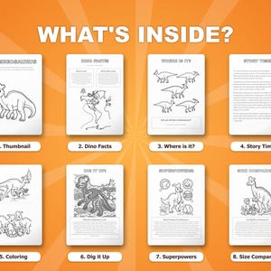 Paquete de actividades sobre el dinosaurio Lambeosaurus / Páginas para colorear, hojas de trabajo, datos interesantes (PDF instantáneo) imagen 2