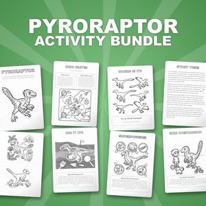 Pyroraptor Dinosaur Activity Bundle | Coloring Pages, Worksheets, Facts (PDF Download) image 1