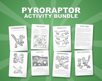 ピロラプトル恐竜アクティビティセット｜ぬりえ、ワークシート、豆知識（PDFダウンロード）