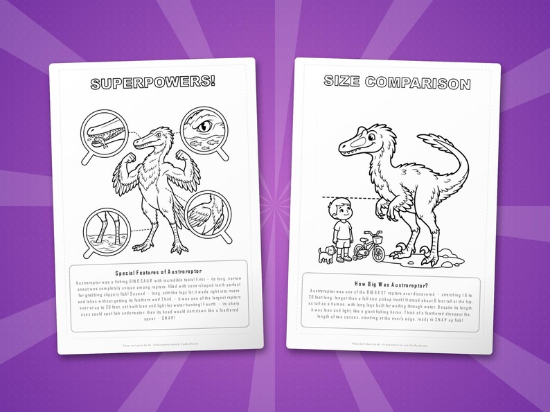 Austroraptor Dinosaur Activity Bundle | Coloring Pages, Worksheets, Facts (PDF) image 8