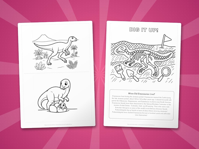 Dryosaurus Dinosaurier Aktivität Bündel | Vorschule Homeschool Lernen (PDF Download) Bild 7