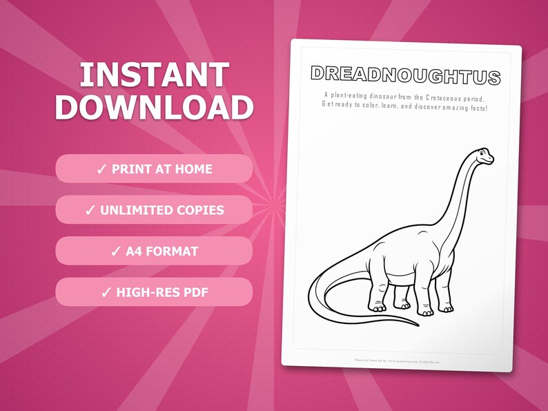 Activiteitenbundel Dreadnoughtus-dinosaurus | Kleurplaten, werkbladen, feiten (pdf-download) afbeelding 4