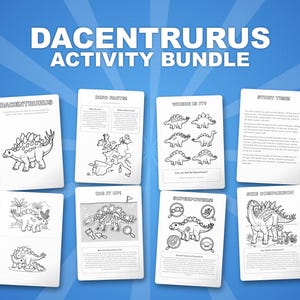 Dacentrurus Dinosaur Activity Bundle | Coloring Pages, Worksheets, Facts (PDF) image 1