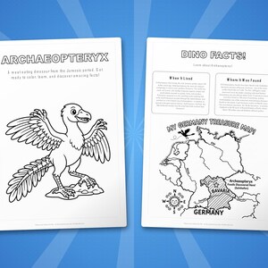 Archaeopteryx Dinosaur Activity Bundle | Coloring Pages, Worksheets, Facts (PDF Download) image 5