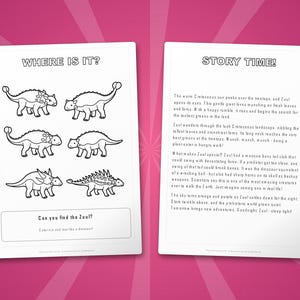 Zuul Dinosaur Activity Bundle | Printable Coloring Pages, Worksheets (PDF Download) image 6