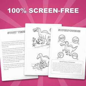 Suchomimus-activiteitenbundel dinosaurus | Kleurplaten, werkbladen, feiten (pdf-download) afbeelding 3
