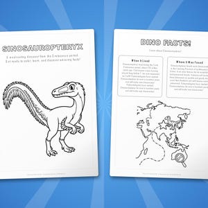 Sinosauropteryx Dinosaurier Aktivitäts-Bundle | Ausmalbilder, Arbeitsblätter, Fakten (PDF) Bild 5