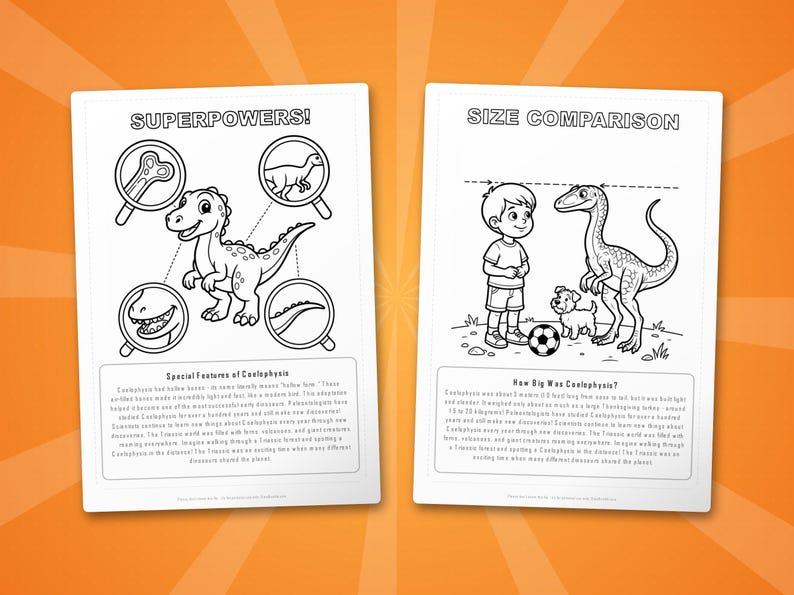 Coelophysis Dinosaur Activity Bundle | Coloring Pages, Worksheets, Facts (PDF Download) image 8