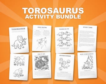 トロサウルス恐竜アクティビティセット｜ぬりえ、ワークシート、豆知識（PDFダウンロード）