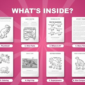 Iguanodon Dinosaur Activity Bundle | Printable Coloring Pages, Worksheets & Facts for Kids | Preschool Homeschool | Instant PDF image 2