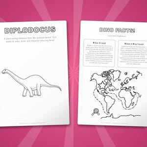Diplodocus Dinosaur Activity Bundle | Coloring Pages, Worksheets, Facts (PDF Download) image 5