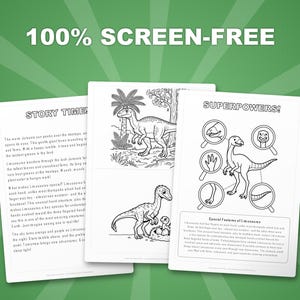 Paquete de actividades sobre el dinosaurio Limusaurus / Páginas para colorear, hojas de trabajo, datos (PDF) imagen 3