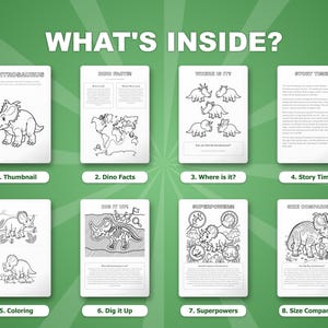 Centrosaurus Dinosaur Activity Bundle | Coloring Pages, Worksheets, Facts (PDF Download) image 2