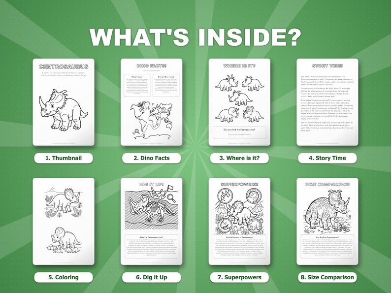 Centrosaurus Dinosaur Activity Bundle | Coloring Pages, Worksheets, Facts (PDF Download) image 2