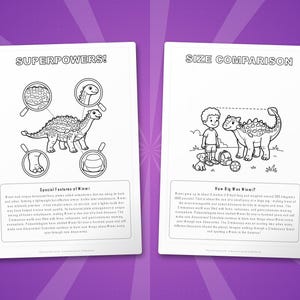 Minmi Dinosaur Activity Bundle | Printable Coloring Pages, Worksheets & Facts for Kids | Preschool Homeschool | Screen-Free | Instant PDF image 8