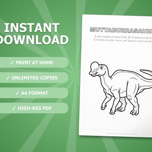 Muttaburrasaurus Dinosaur Activity Bundle | Coloring Pages, Worksheets (PDF Download) image 4