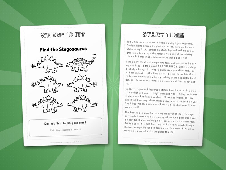 Stegosaurus Dinosaur Activity Bundle | Coloring Pages, Worksheets, Facts (PDF) image 6