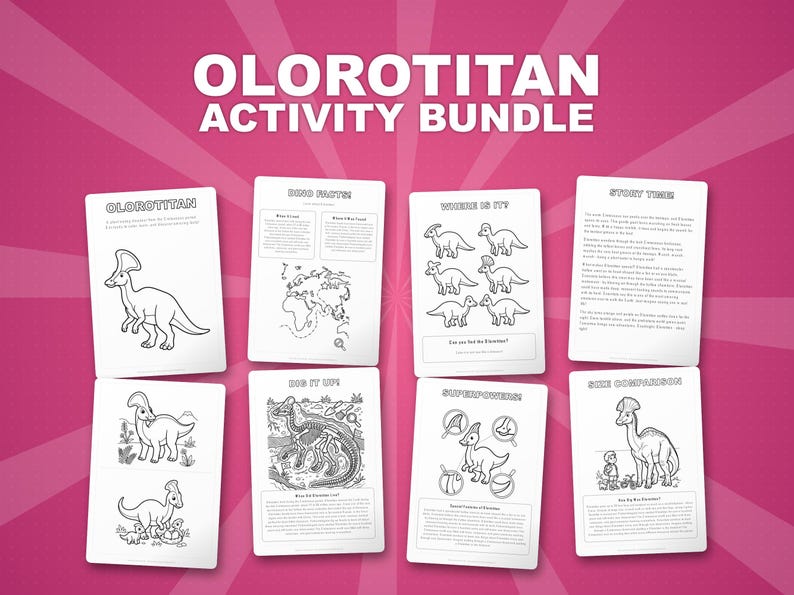 Olorotitan Dinosaur Activity Bundle | Coloring Pages, Worksheets, Facts (PDF Download) image 1