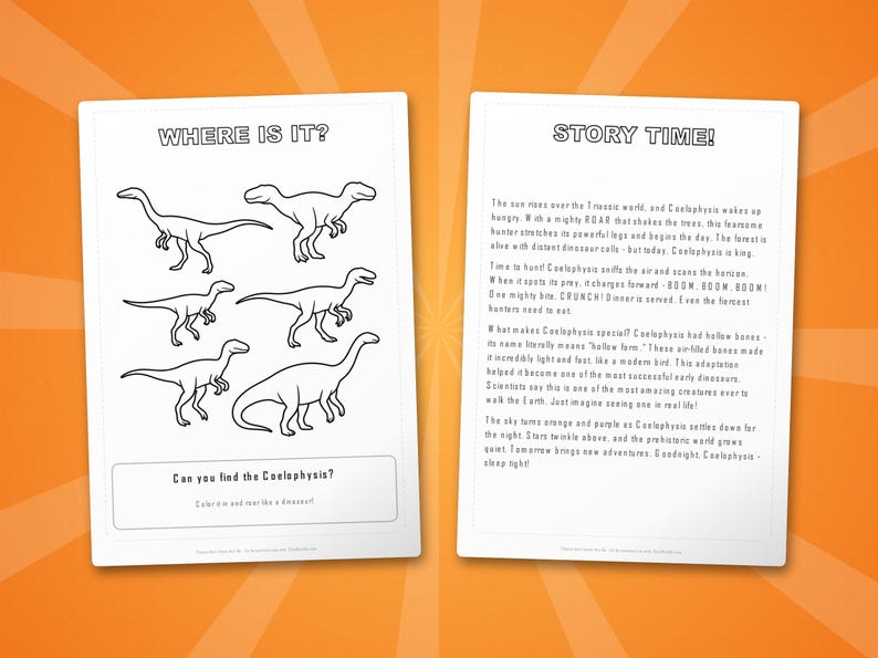Coelophysis Dinosaur Activity Bundle | Coloring Pages, Worksheets, Facts (PDF Download) image 6