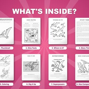 Pteranodon Dinosaur Activity Bundle | Coloring Pages, Worksheets, Facts (PDF Download) image 2