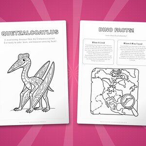 Quetzalcoatlus-activiteitenbundel dinosaurus | Kleurplaten, werkbladen, feiten (pdf-download) afbeelding 5