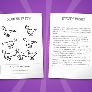 Oviraptor Dinosaur Activity Bundle | Coloring Pages, Worksheets, Facts (PDF Download) image 6