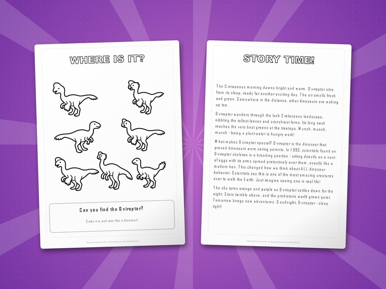 Oviraptor Dinosaur Activity Bundle | Coloring Pages, Worksheets, Facts (PDF Download) image 6