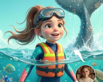 Custom Scuba Diver Portrait | 3D Ocean Animation (Digital File)