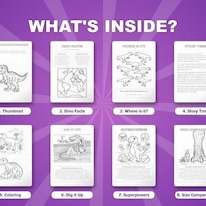 Carcharodontosaurus Dinosaur Activity Bundle | Coloring Pages, Worksheets, Facts (PDF) image 2