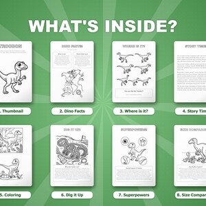 Pacchetto di attività sul dinosauro Troodon / Pagine da colorare, schede di lavoro, curiosità (PDF immediato) immagine 2