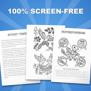 Ensemble d'activités dinosaure microraptor | Coloriages à imprimer, feuilles d'exercices et faits divers pour les enfants | Préscolaire École à la maison | PDF instantané image 3
