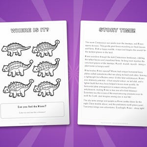 Minmi Dinosaur Activity Bundle | Printable Coloring Pages, Worksheets & Facts for Kids | Preschool Homeschool | Screen-Free | Instant PDF image 6
