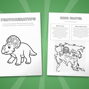 Protoceratops Dinosaur Activity Bundle | Printable Coloring Pages, Worksheets & Facts for Kids | Preschool Homeschool | Instant PDF image 5