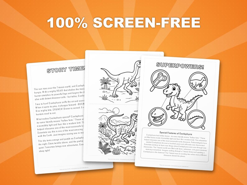 Coelophysis Dinosaur Activity Bundle | Coloring Pages, Worksheets, Facts (PDF Download) image 3