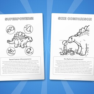 Zestaw aktywności z dinozaurem Huayangosaurus | Kolorowanki, arkusze ćwiczeń i ciekawostki do druku dla dzieci | Edukacja domowa dla przedszkolaków | Natychmiastowy plik PDF zdjęcie 8
