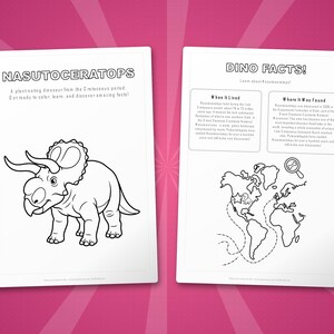 Pacchetto di attività sul dinosauro Nasutoceratops: pagine da colorare, schede didattiche e curiosità (PDF) immagine 5