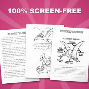 Pteranodon Dinosaur Activity Bundle | Coloring Pages, Worksheets, Facts (PDF Download) image 3