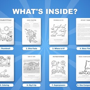 Patagotitan Dinosaur Activity Bundle | Printable Coloring Pages, Worksheets (PDF Download) image 2