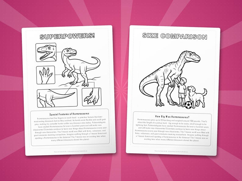 Herrerasaurus Dinosaur Activity Bundle | Coloring Pages, Worksheets, Facts (PDF Download) image 8