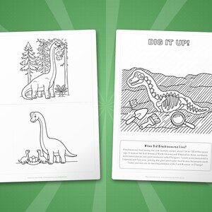 Activiteitenbundel brachiosaurus-dinosaurus | Kleurplaten, werkbladen, feiten (pdf-download) afbeelding 7