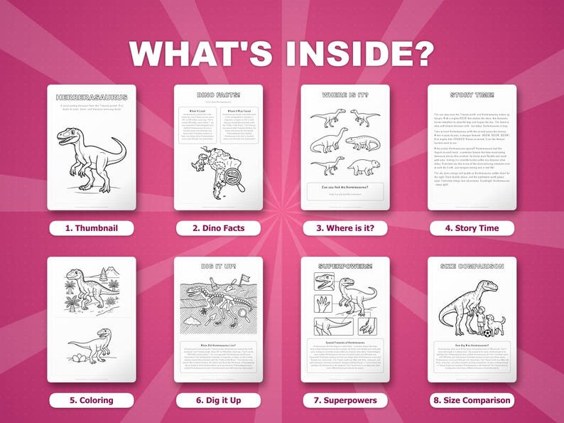 Herrerasaurus Dinosaur Activity Bundle | Coloring Pages, Worksheets, Facts (PDF Download) image 2
