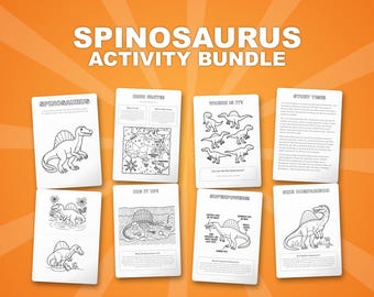 Spinosaurus Dinosaur Activity Bundle | Coloring Pages, Worksheets, Facts (PDF Download)