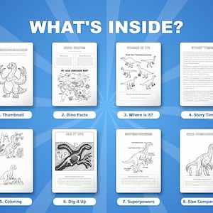 Therizinosaurus Dinosaurier Aktivität Bündel | Vorschule, Ausmalbilder, Arbeitsblätter (PDF) Bild 2