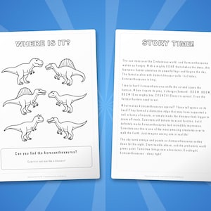 Pacchetto di attività sul dinosauro Acrocanthosaurus: pagine da colorare, schede didattiche e curiosità (PDF) immagine 6