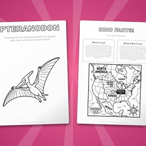 Pteranodon Dinosaur Activity Bundle | Coloring Pages, Worksheets, Facts (PDF Download) image 5