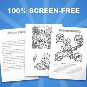Paquete de actividades sobre el dinosaurio Bambiraptor / Páginas para colorear, hojas de trabajo, datos interesantes (descarga en PDF) imagen 3