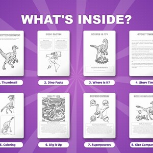 Struthiomimus Dinosaur Activity Bundle | Coloring Pages, Worksheets, Facts (PDF) image 2