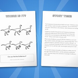 Gallimimus Dinosaur Activity Bundle | Coloring Pages, Worksheets, Facts (PDF Download) image 6